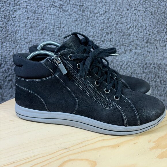 Clarks Cloudsteppers Breeze Glide Boots Womens Size 8 Black Nubuck Leather - Picture 3 of 8